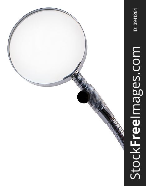 Close up of Magnifying glass on white background. Close up of Magnifying glass on white background