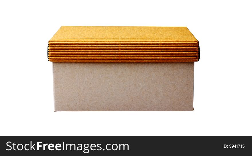 Closed cardboard box isolated on white