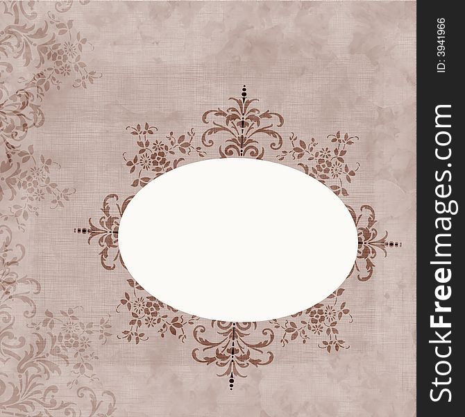 Ornate frame on textured  milk coffee background. Ornate frame on textured  milk coffee background