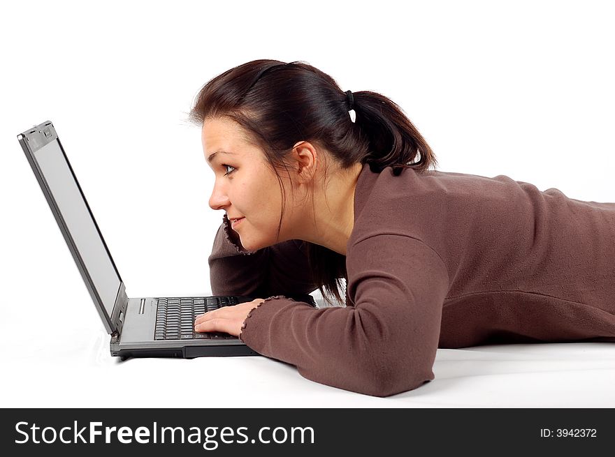 Woman Working On Laptop