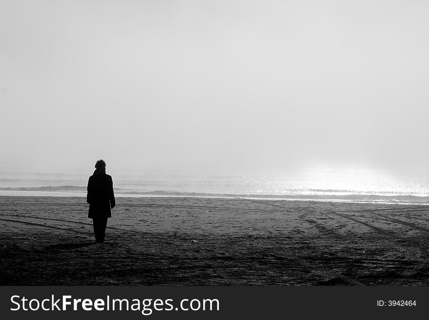 Silhouette On The Beach