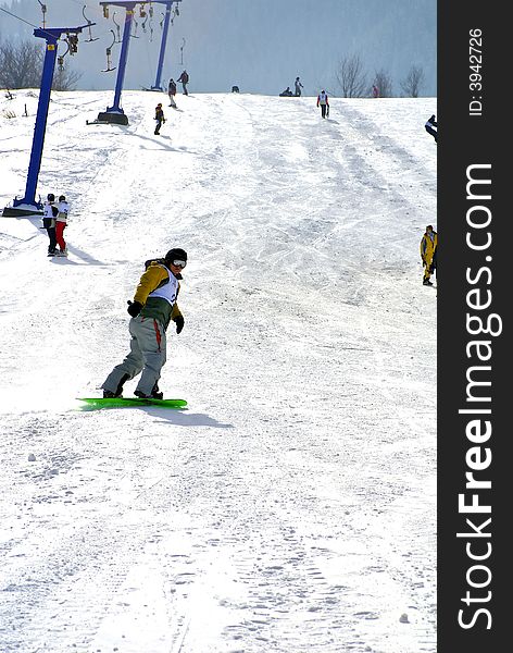 Beautiful snowboard in Kazakhstan, Almaty