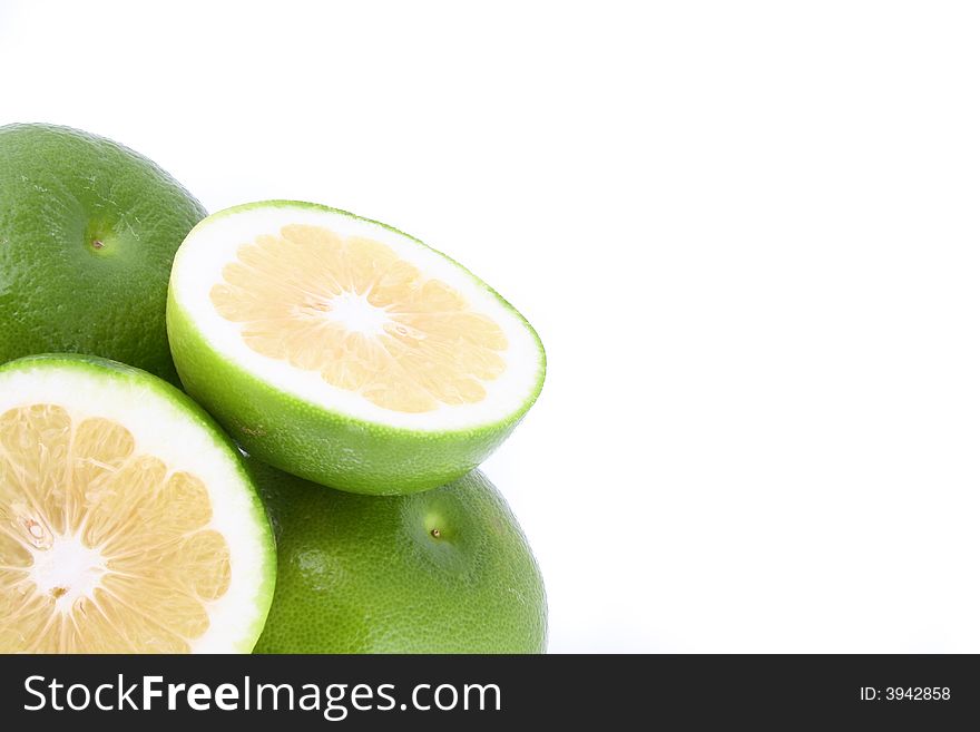 Fresh pomelo on white background