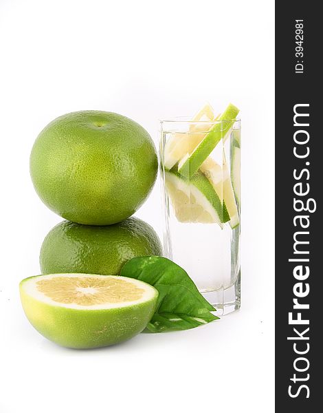 Fresh pomelo on white background