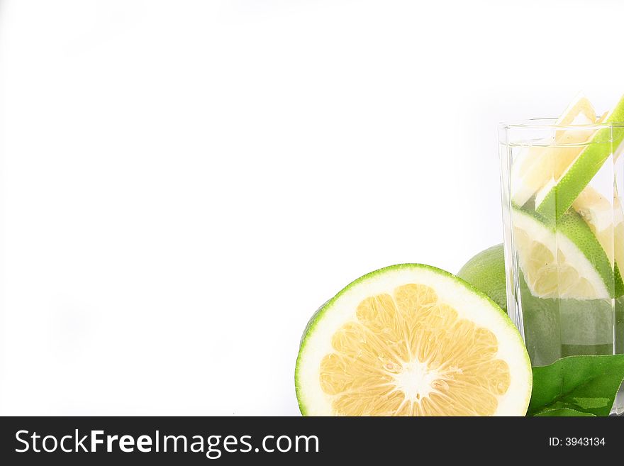 Fresh pomelo on white background