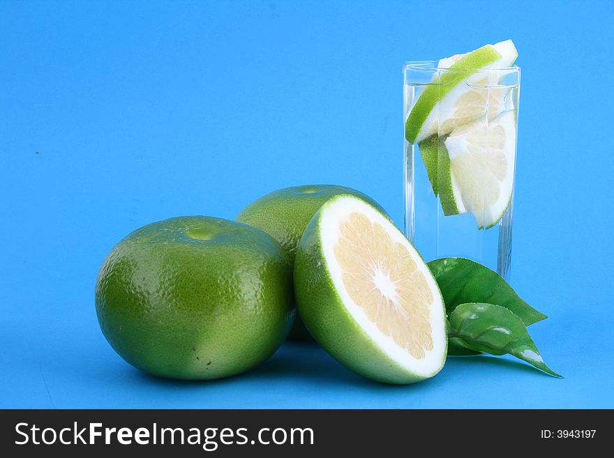 Fresh pomelo on white background