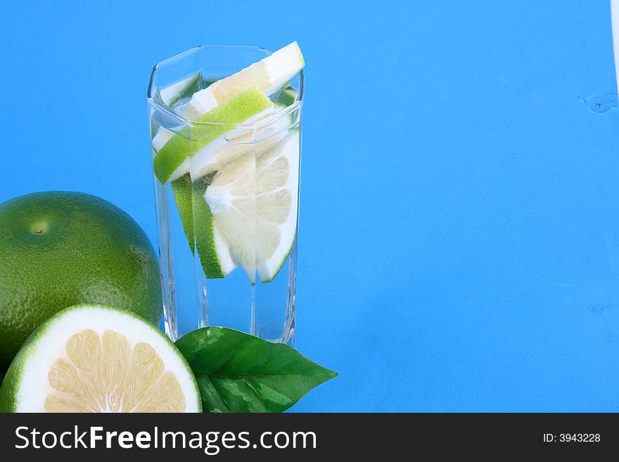 Fresh pomelo on white background