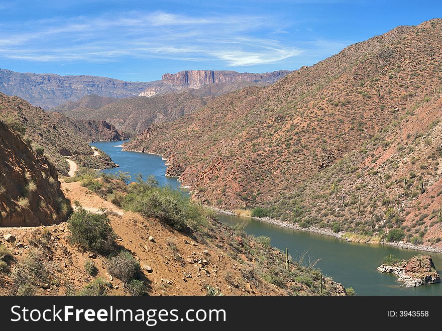 Apache Lake in Sonoran Desert.