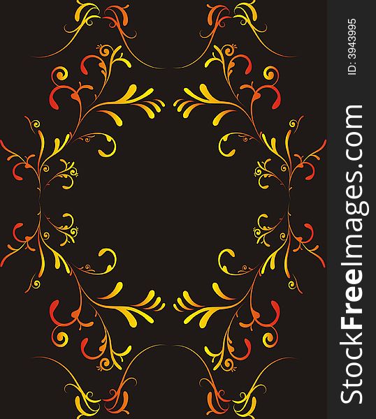 Floral frame for greeting card -