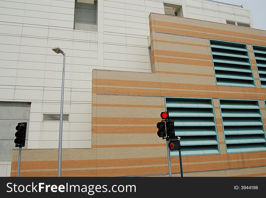 An architectural abstraction with compositional streetlights. An architectural abstraction with compositional streetlights.