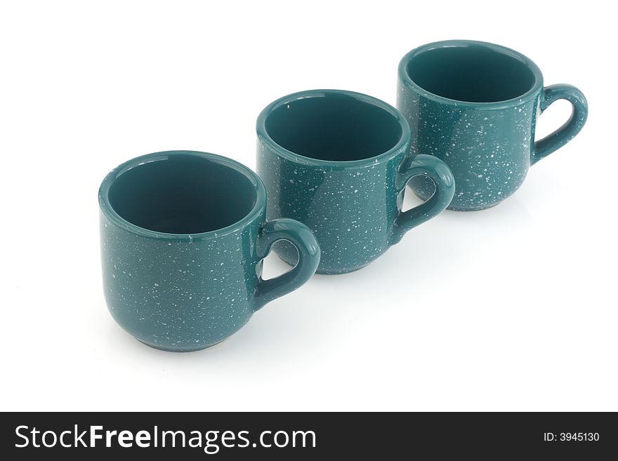 Three green cups