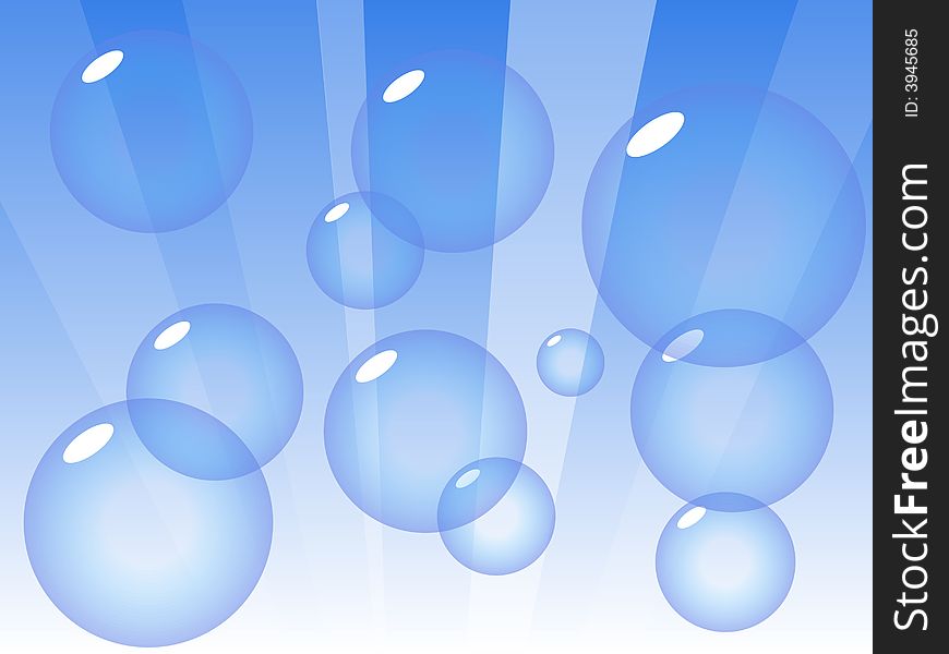 Bubbles in sky. Vector illustration.