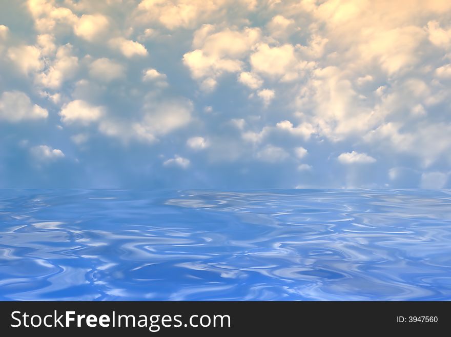 Blue sky with clouds an sea. Blue sky with clouds an sea