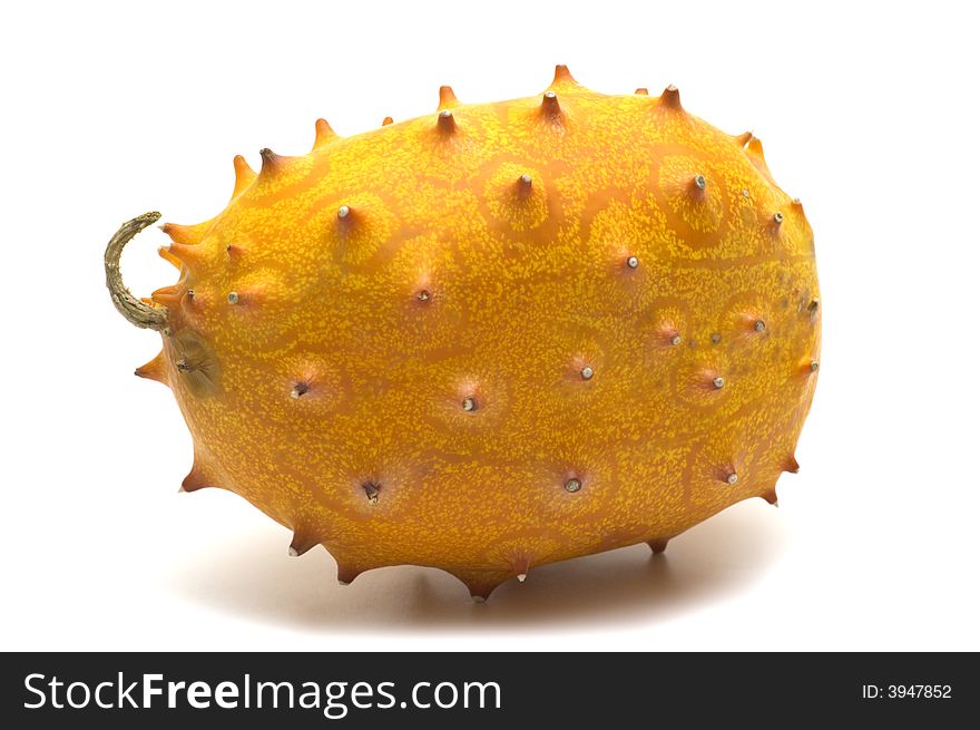 Kiwano melon on white background