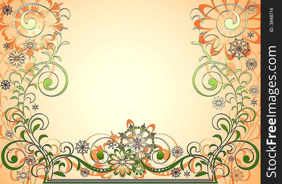 floral design as frame and background. floral design as frame and background