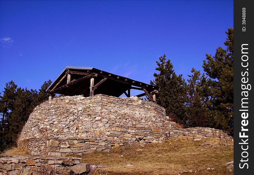 Remains of Cepina Keep - near Batak dam in Bulgaria build in 15th century - residence of Despot Slav