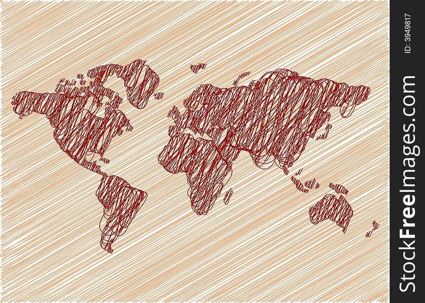 Brown Wallpaper With World Map