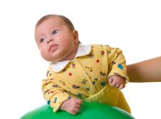 Baby On Ball For Massage Stock Image Baby On Ball For Massage Stock Image