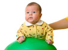Baby On Ball For Massage Royalty Free Stock Image Baby On Ball For Massage Royalty Free Stock Image