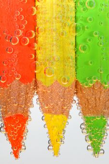 Colored Crayons With Bubbles Royalty Free Stock Photo Colored Crayons With Bubbles Royalty Free Stock Photo