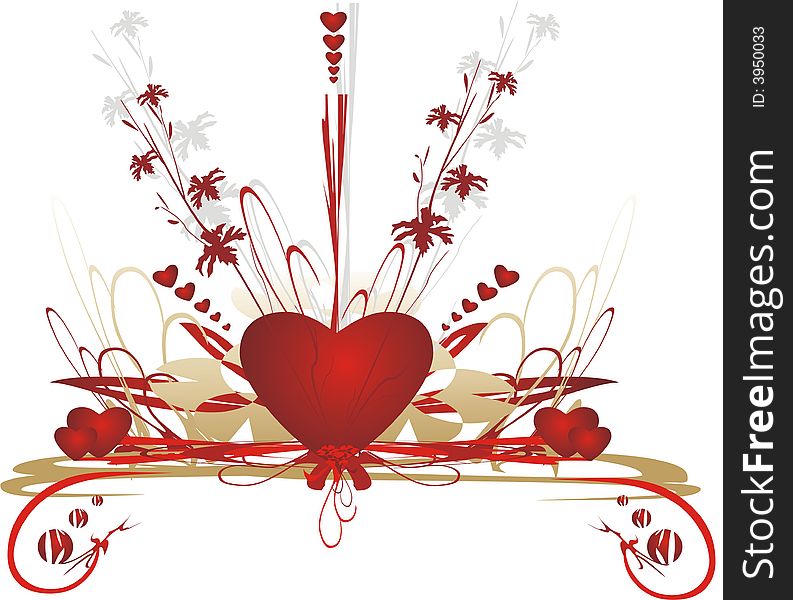 Hearts. Valentines day. Elements. Illustrations