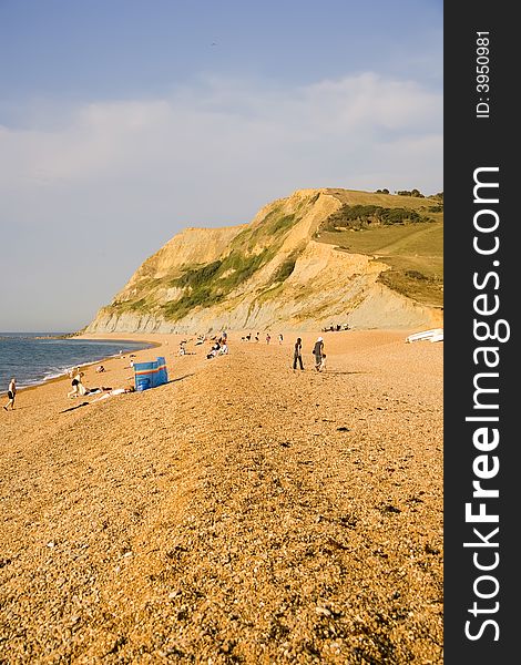 The beach at seatown on the jurassic coast Dorset.