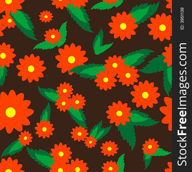 Vivid, colorful, repeating flower background. Vivid, colorful, repeating flower background