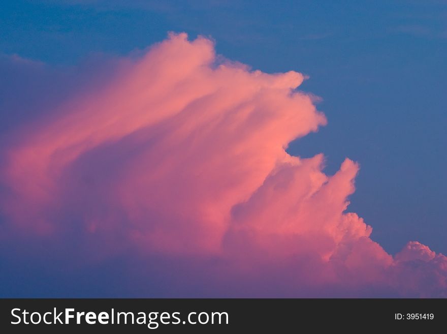 Cloud On Sunset Sky