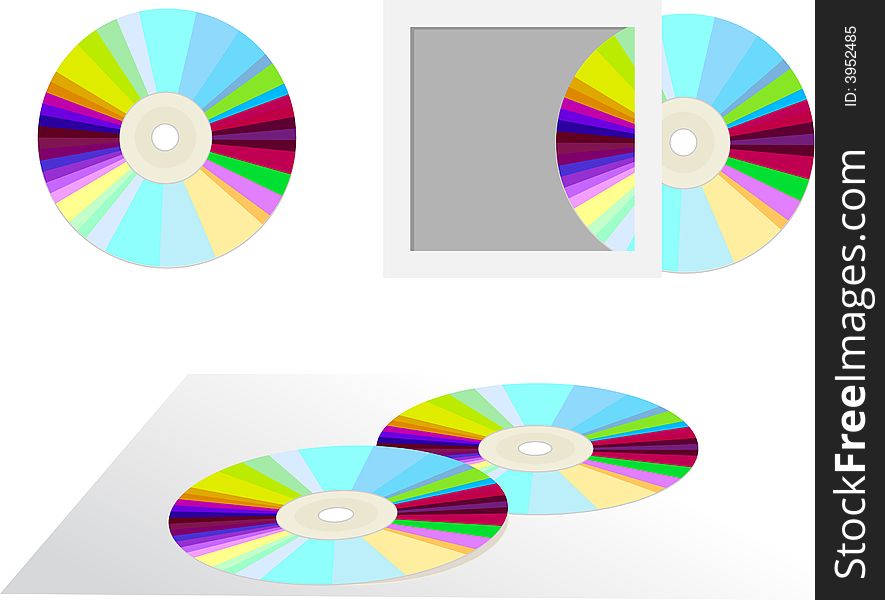 Vector illustration of compact disc. Vector illustration of compact disc