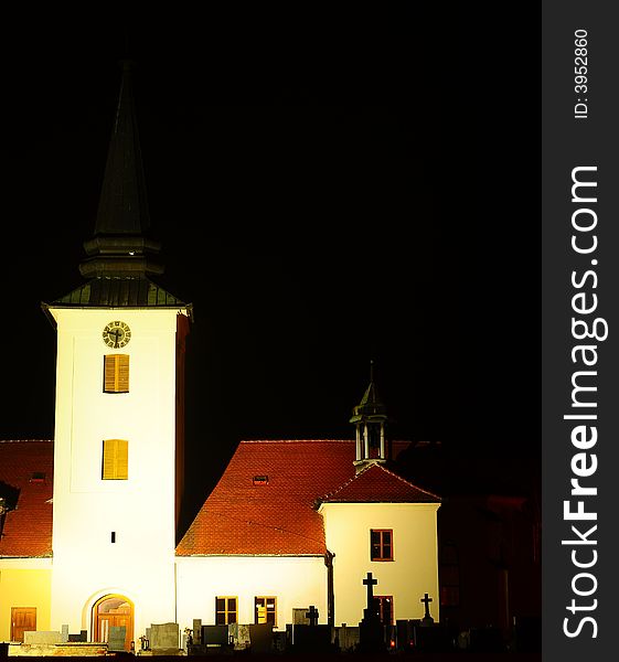 Country church in Moutnice, Czech republic