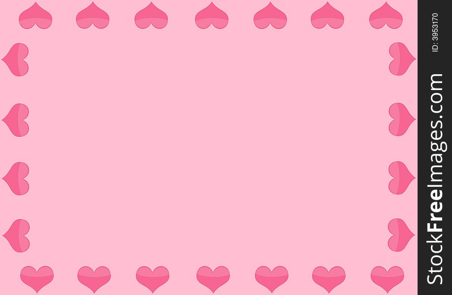 Background With Hearts Of Pink Color