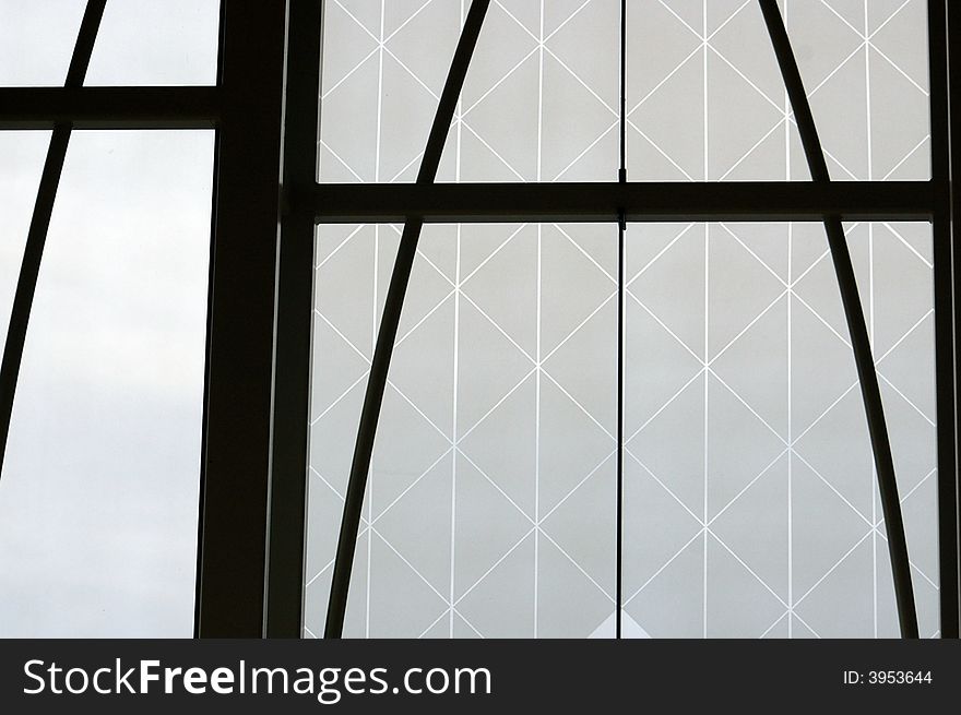High glass window in a wedding chapel