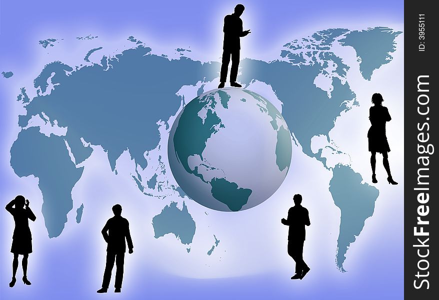 Business team all around the world as business concept