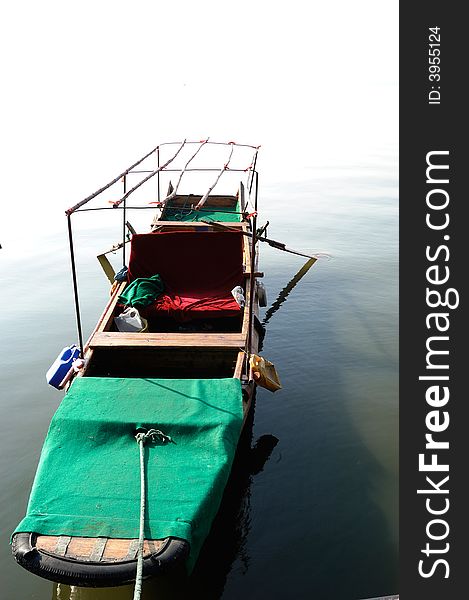 Civilian boat in East Lake,Hubei,China