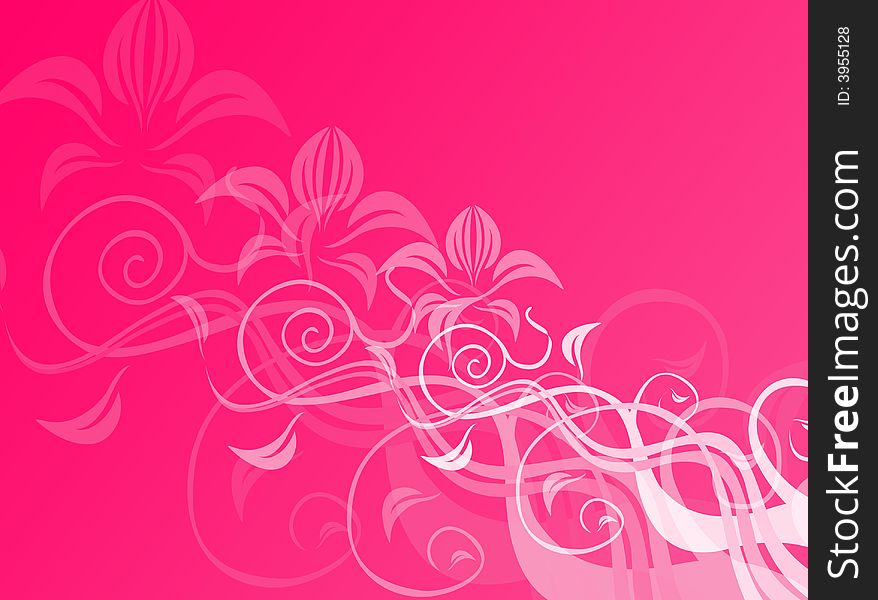 Floral decoration in pink for a colorful background. Floral decoration in pink for a colorful background