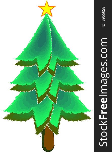 A illustration canvas texture for a Christmas tree