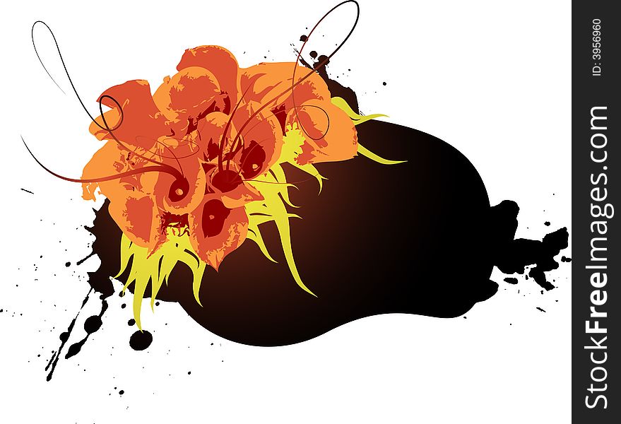 this image contains abstract floral elements and text place. this image contains abstract floral elements and text place