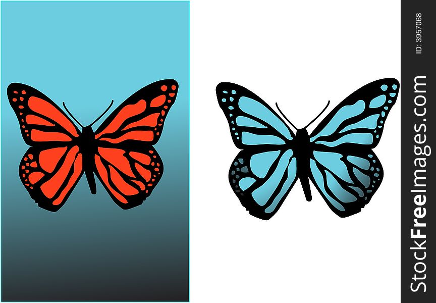 Background with butterfly animal illustration