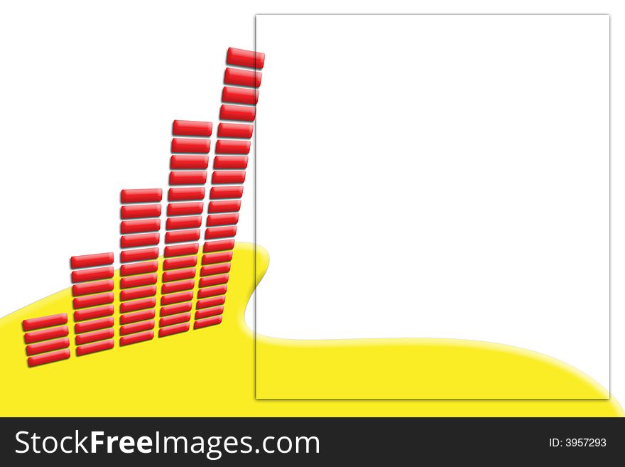 It's a red dynamic graph on a yellow base. It's a red dynamic graph on a yellow base.