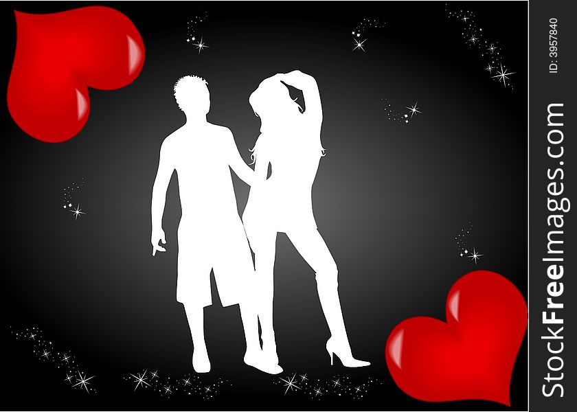 Lovers Card - vector illustration, heart