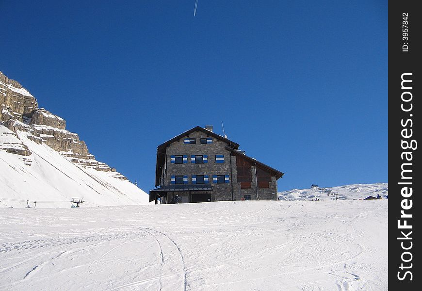 Beautiful chalet in the snow