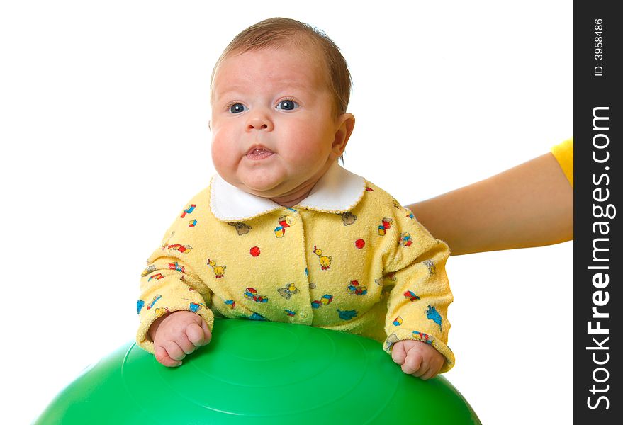 Baby on ball for massage