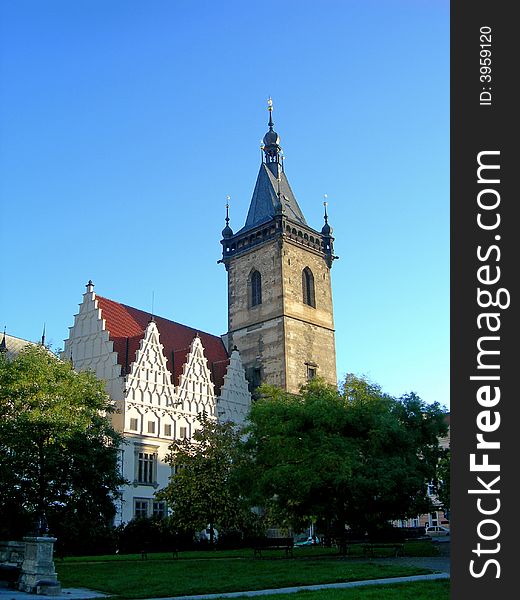 Czech church located in the park of a  country town