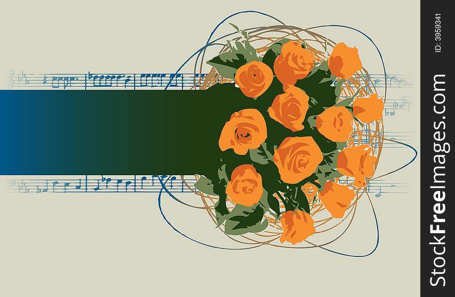 Orange rose bunch banner for your business. Orange rose bunch banner for your business