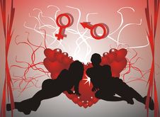 Free Silhouettes Of Youth. Love. Royalty Free Stock Photo - 3960275