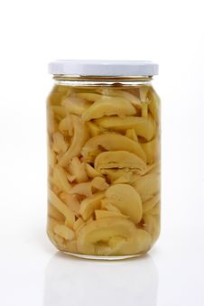 Sliced Mushrooms In Liquid Stock Image Sliced Mushrooms In Liquid Stock Image