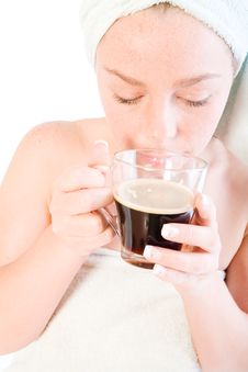 Wellness Girl Series Coffee Cup Royalty Free Stock Photos Wellness Girl Series Coffee Cup Royalty Free Stock Photos
