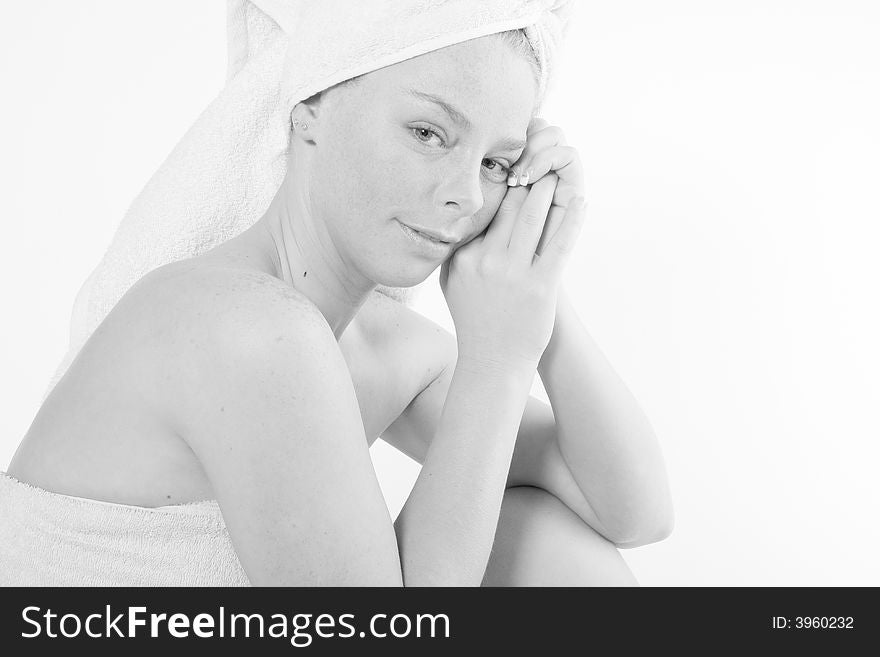 Studio portrait of a spa girl. Studio portrait of a spa girl