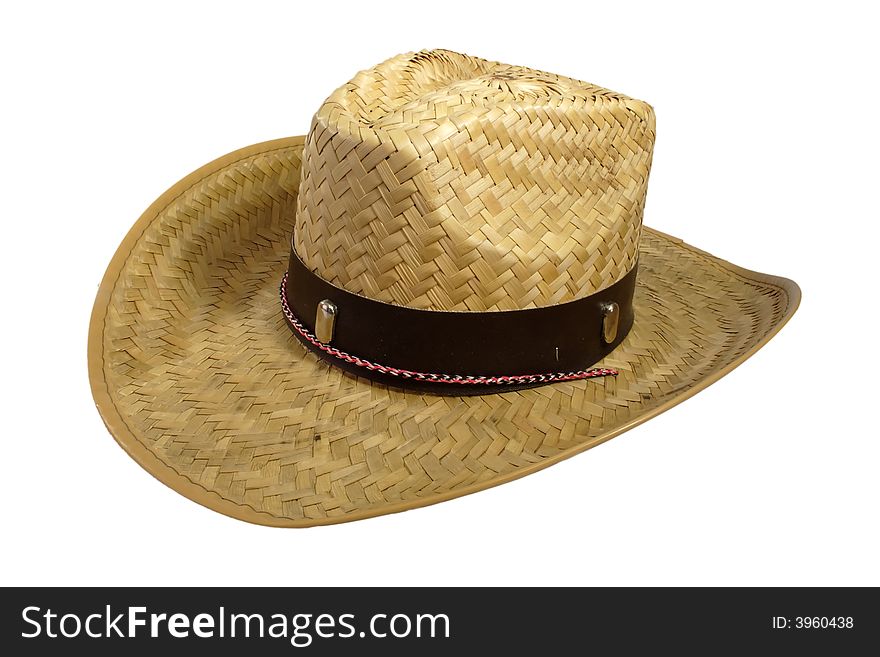 Straw Cowboy Hat isolated on white background