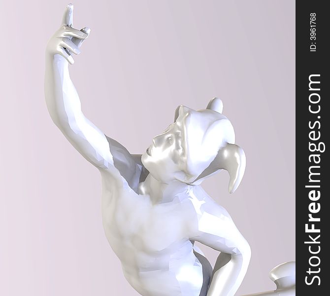 3d image, rendered image of an ancient statue. 3d image, rendered image of an ancient statue